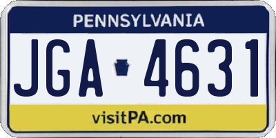 PA license plate JGA4631