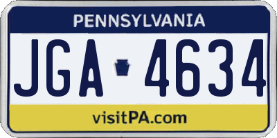 PA license plate JGA4634