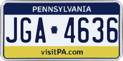 PA license plate JGA4636