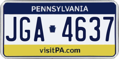 PA license plate JGA4637