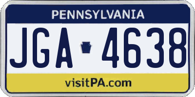 PA license plate JGA4638