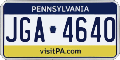 PA license plate JGA4640