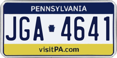 PA license plate JGA4641