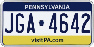 PA license plate JGA4642