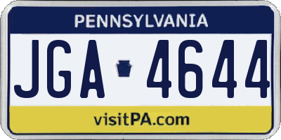 PA license plate JGA4644