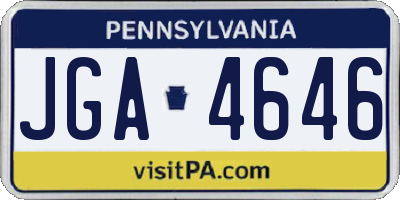 PA license plate JGA4646