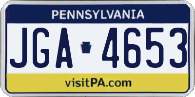 PA license plate JGA4653