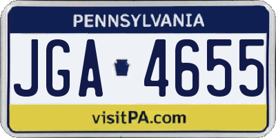PA license plate JGA4655