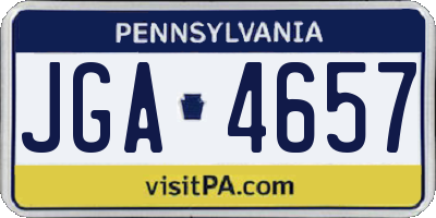 PA license plate JGA4657