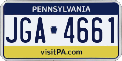 PA license plate JGA4661