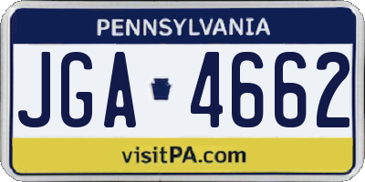 PA license plate JGA4662