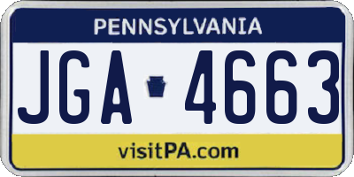 PA license plate JGA4663