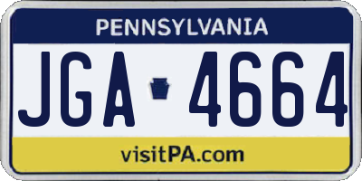 PA license plate JGA4664
