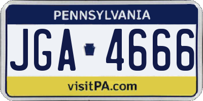 PA license plate JGA4666