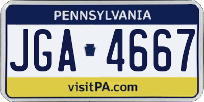 PA license plate JGA4667