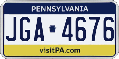 PA license plate JGA4676