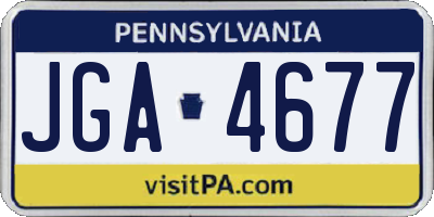PA license plate JGA4677
