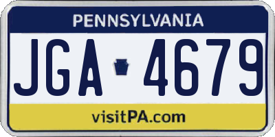 PA license plate JGA4679