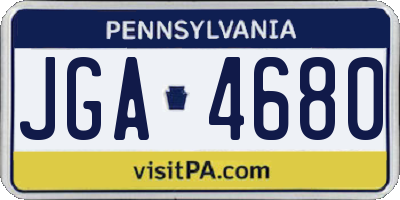 PA license plate JGA4680