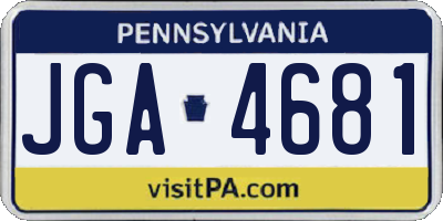 PA license plate JGA4681