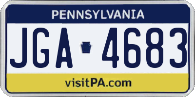 PA license plate JGA4683