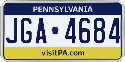 PA license plate JGA4684