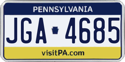 PA license plate JGA4685