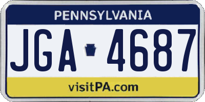 PA license plate JGA4687