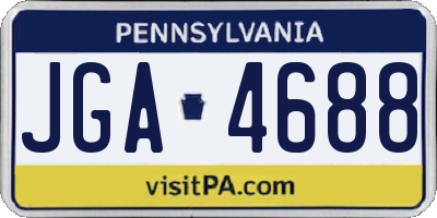PA license plate JGA4688