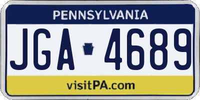 PA license plate JGA4689