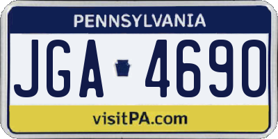 PA license plate JGA4690