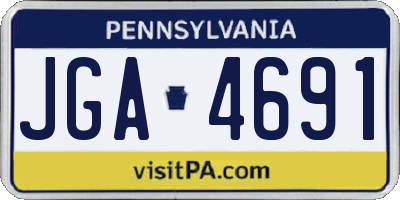 PA license plate JGA4691