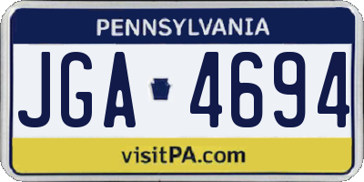 PA license plate JGA4694