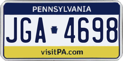 PA license plate JGA4698