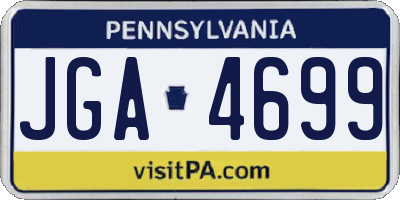 PA license plate JGA4699