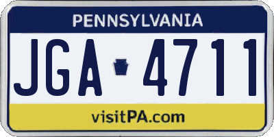 PA license plate JGA4711