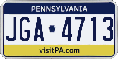 PA license plate JGA4713