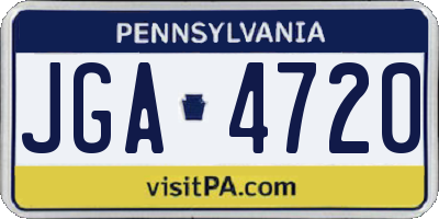 PA license plate JGA4720