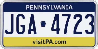 PA license plate JGA4723