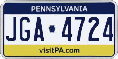 PA license plate JGA4724