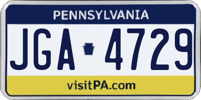 PA license plate JGA4729