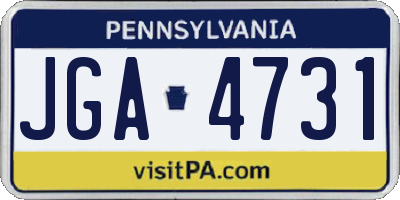 PA license plate JGA4731