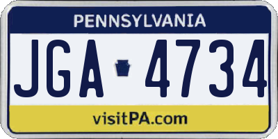 PA license plate JGA4734