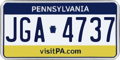 PA license plate JGA4737
