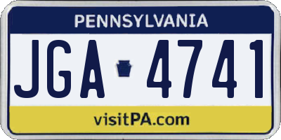 PA license plate JGA4741