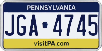 PA license plate JGA4745