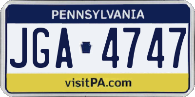 PA license plate JGA4747