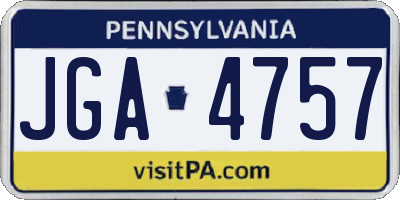 PA license plate JGA4757