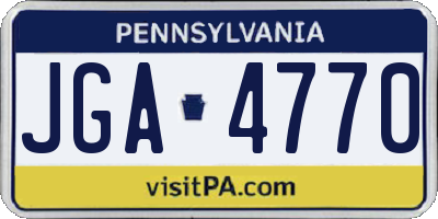 PA license plate JGA4770