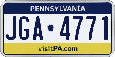 PA license plate JGA4771